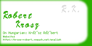 robert krosz business card